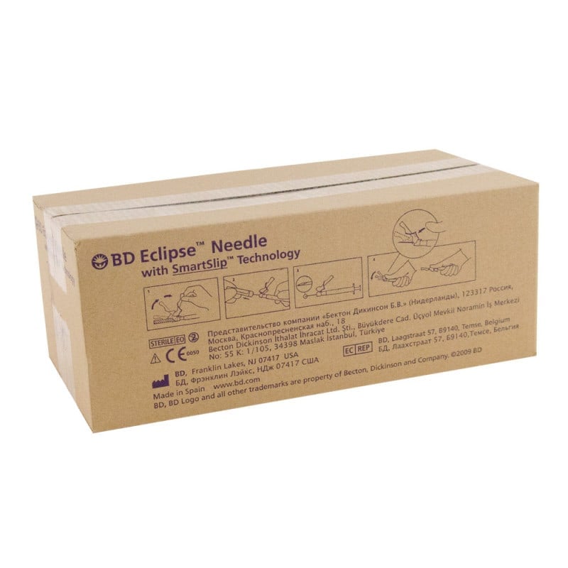 BD Eclipse Safety Needles 25G 5/8" - 0.5 x 16mm, orange