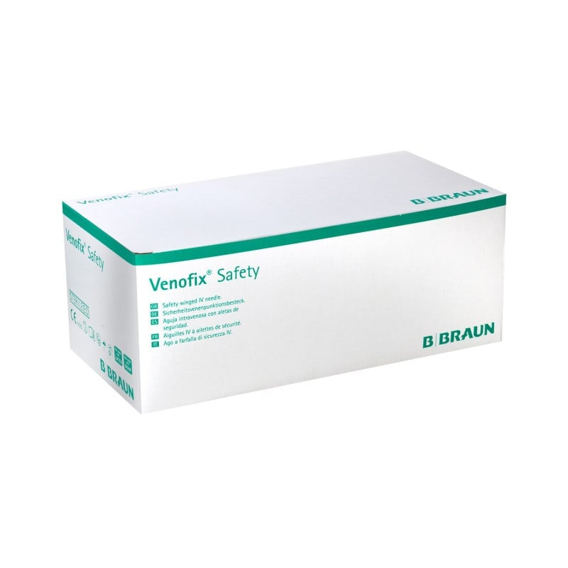 Venofix Safety Venipuncture Needles 25G 0.5 x 19 mm, orange