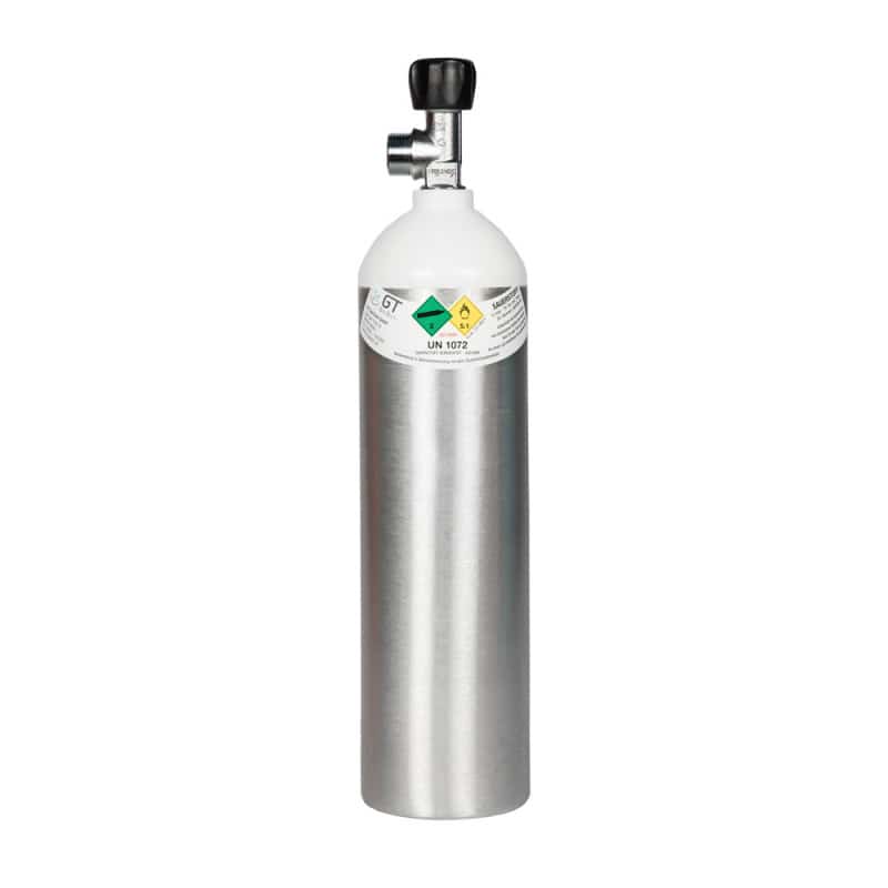 Aluminium Oxygen Tank, filled 1.0 litre