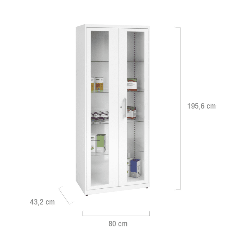 Steel Medicine Cabinet narrow | white (RAL 9010)