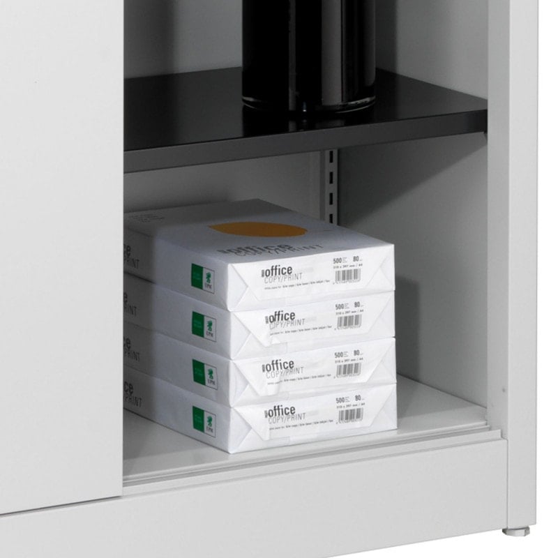Mauser Sliding Door Cabinet 12.,5 x 120 x 42 cm | light grey