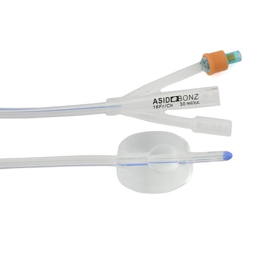 UROSID Basic Nelaton Silicone Balloon Catheter, Triple Lumen CH 16