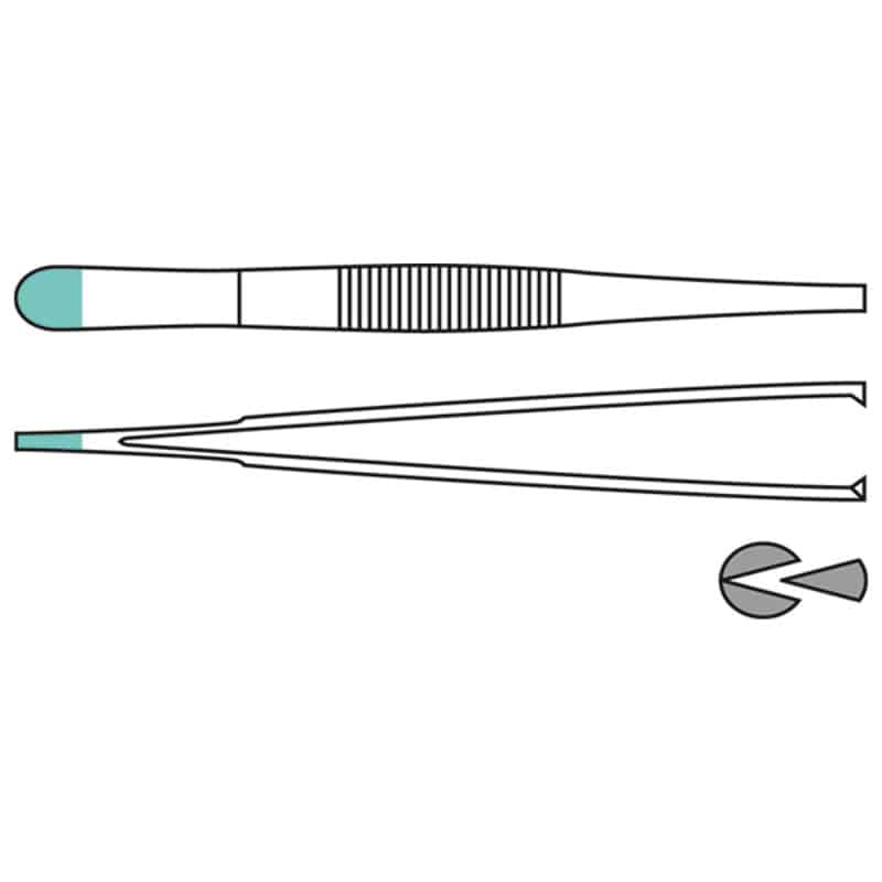 Standard Surgical Thumb Forceps, Straight, 14 cm