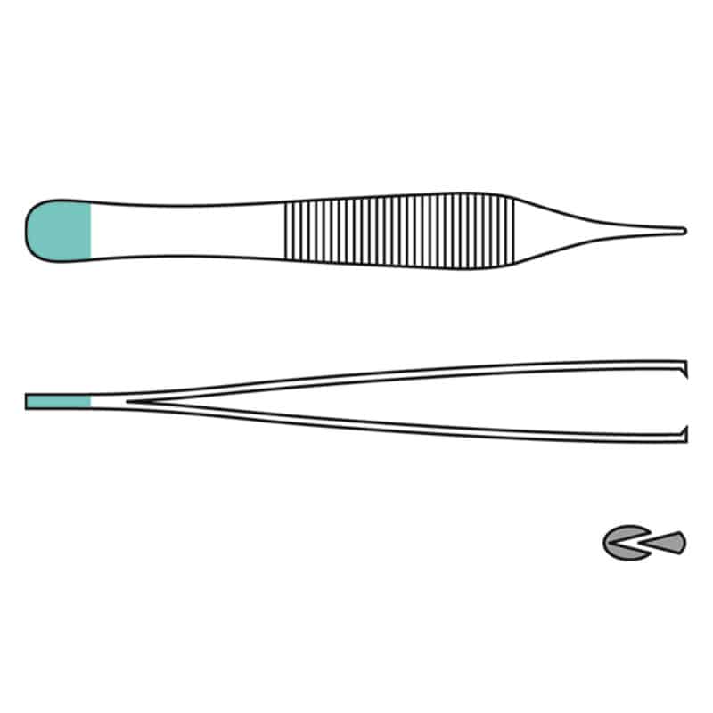 Micro Adson Thumb Forceps, Surgical,12 cm