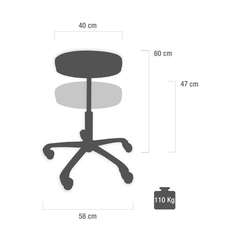 Medical Swivel Stool 55-73cm | petrol