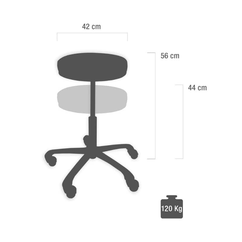 MyQuIZZ Practical Swivel Stool aluminium base | green