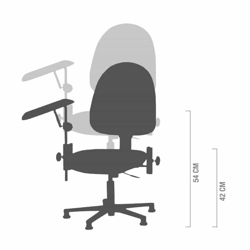 Height-Adjustable Phlebotomy Chair 1 armrest, black base | turquoise