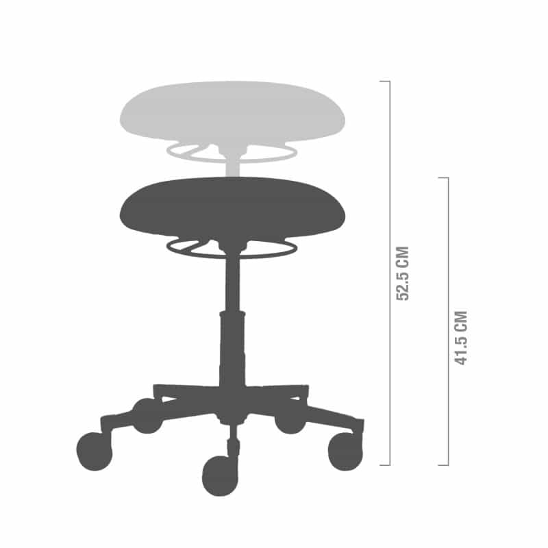 myXPERT Multi-Functional Swivel Stool Triangle | light grey