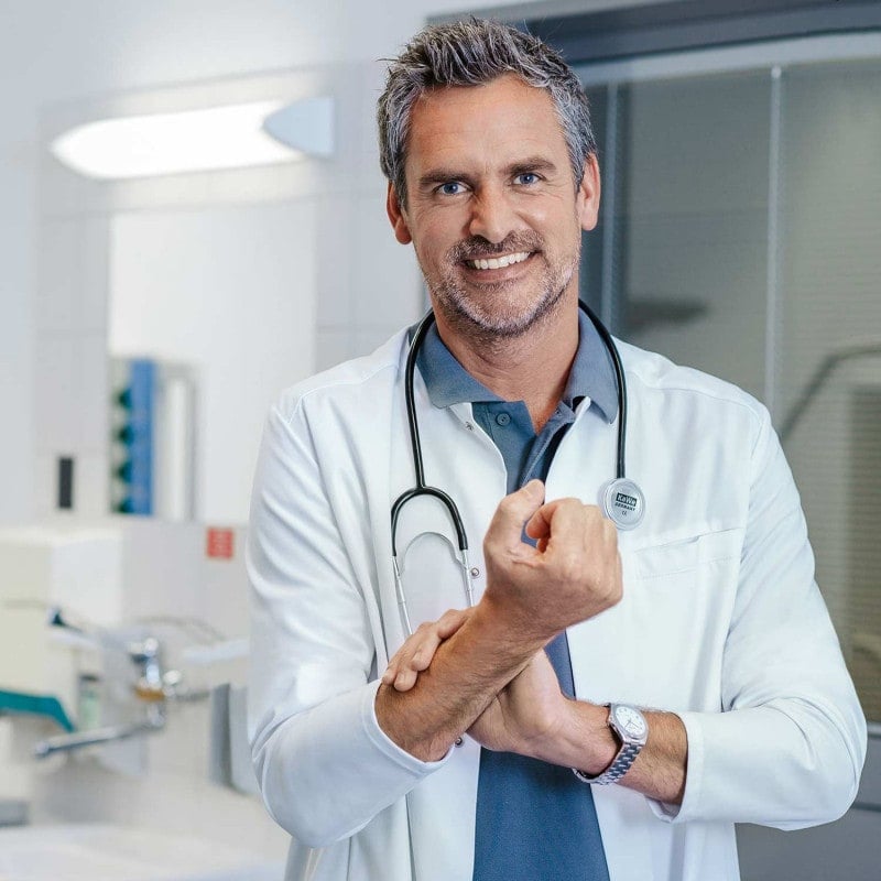 Men's Lab Coat with Stretch Sleeves 48n