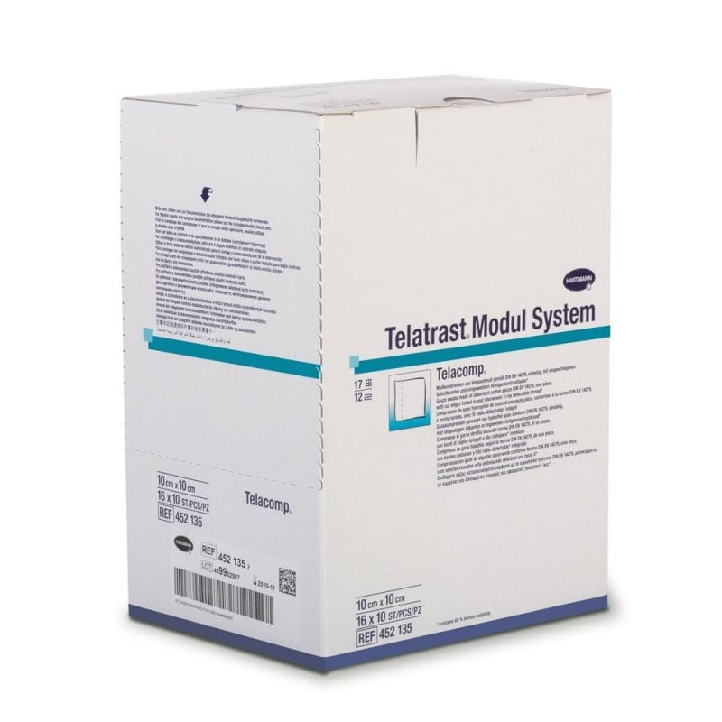 Telacomp® sterile 7.5 x 7.5 cm, 16-ply, 17-thread, 12 x 20 pcs