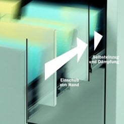 Steel Filing Cabinet with Automatic Closing System 6 drawers, 2 tracks | ivory