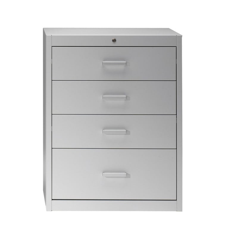 Mauser metallic storage cupboard with self closing system 6 drawers - 2 tracks | brilliant blue