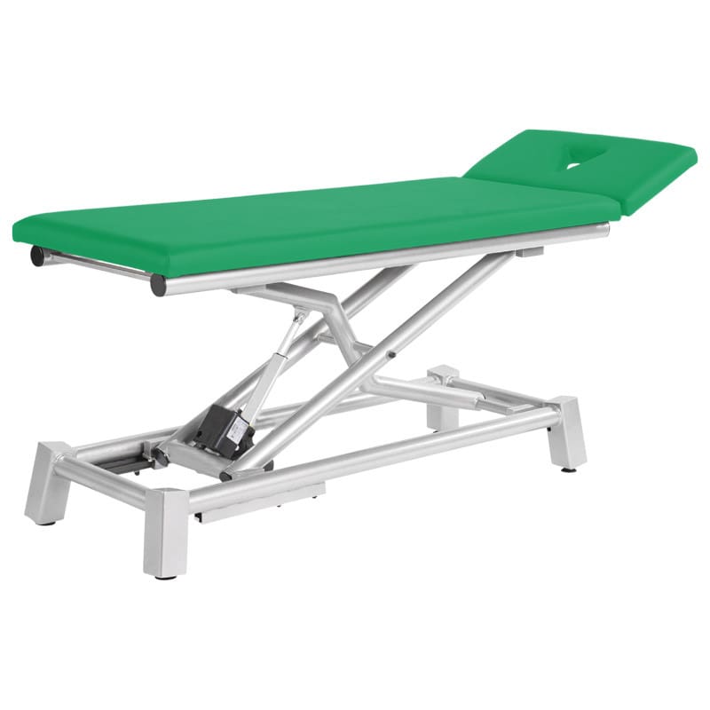 Modern Practice Exam Table electric, 3-part head section | salmon