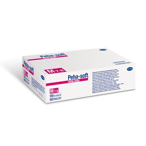 Peha-soft Nitrile White Gloves S