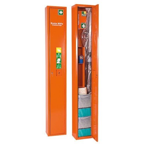 "SAFE" Standing Stretcher Locker, filled white