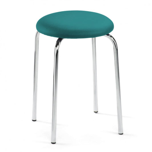 Leatherette-Stackable Stool, upholstered grey