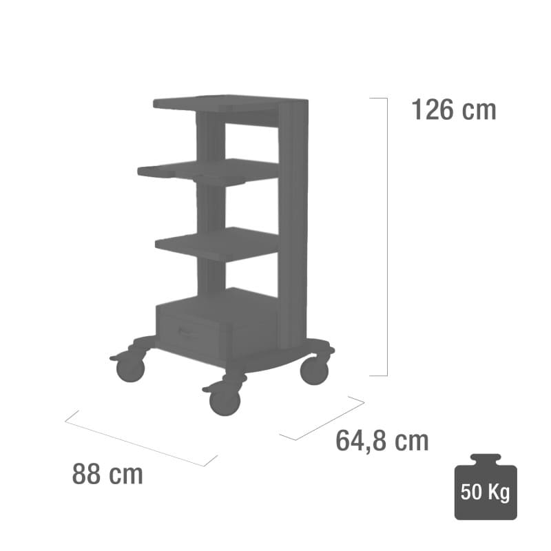 Haeberle Type 2 "toro" Shelf Trolley grey
