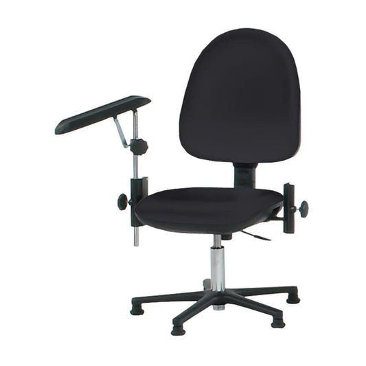 Height-Adjustable Phlebotomy Chair 2 armrests, black base | yellow