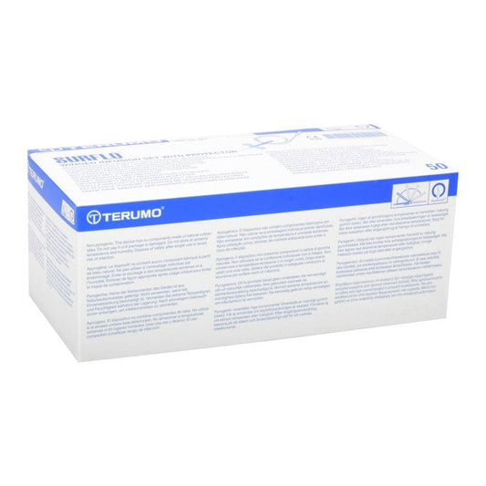 Surflo Safety Butterfly Needle 23G, 0.60 x 19 mm, light blue
