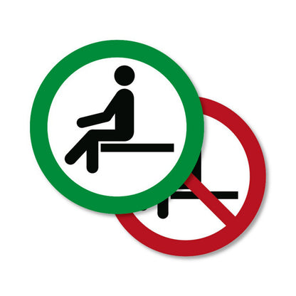 Sticker "sitting forbidden-allowed"