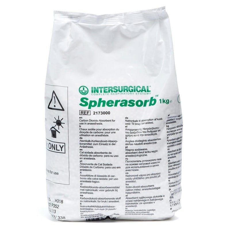 "Spherasorb" Soda Lime from Intersurgical Drum™ absorbent cartridge