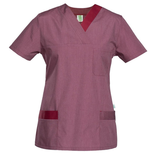 Women's Lightweight Scrub Top mottled bordeaux-cherry | XL