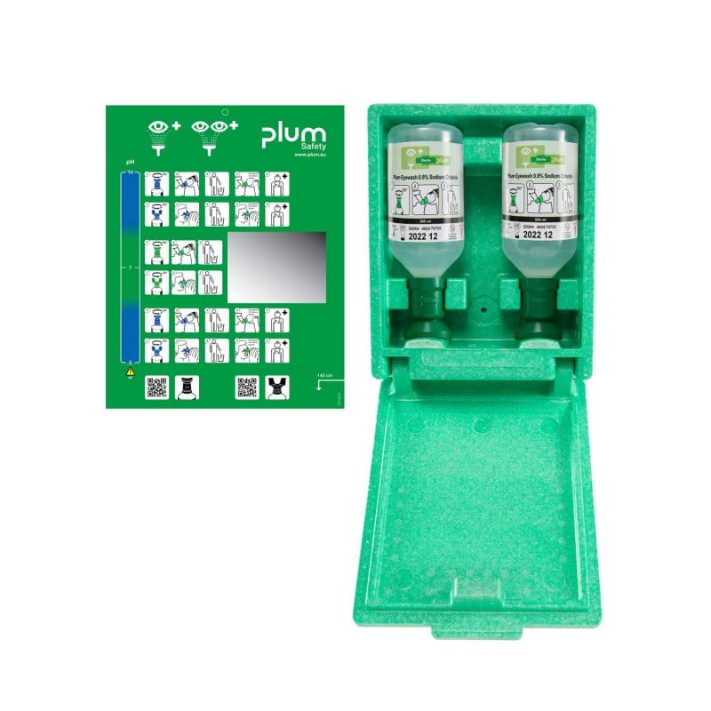 PLUM Emergency Eye Rinse Station with Wall Box Combi