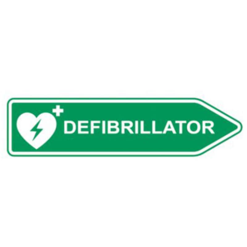 AED Location Sign right pointing arrow