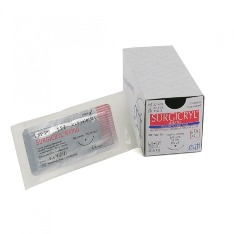 Surgicryl Rapid USP4-0 EP1.5 75cm DS12