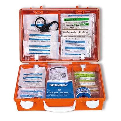 First aid bag with content orange
