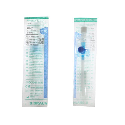 Vasofix Safety IV Catheter 22G 0.9 x 25mm, blue