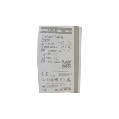 Sterican Safety 27G, 0.4 x 13 mm, grey