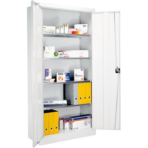 Locking Cabinet 95 cm | pure white | light grey