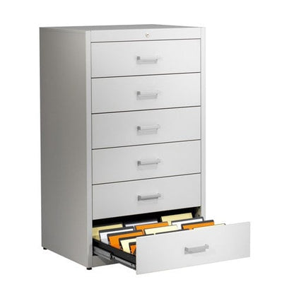 Metallic storage cupboard for cards by Mauser 6 drawers - 2 tracks | graphite