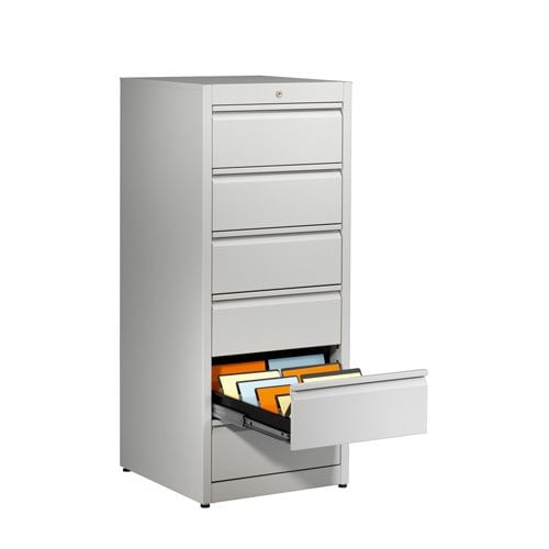 Steel Filing Cabinet with Automatic Closing System 4 drawers, 2 tracks | white