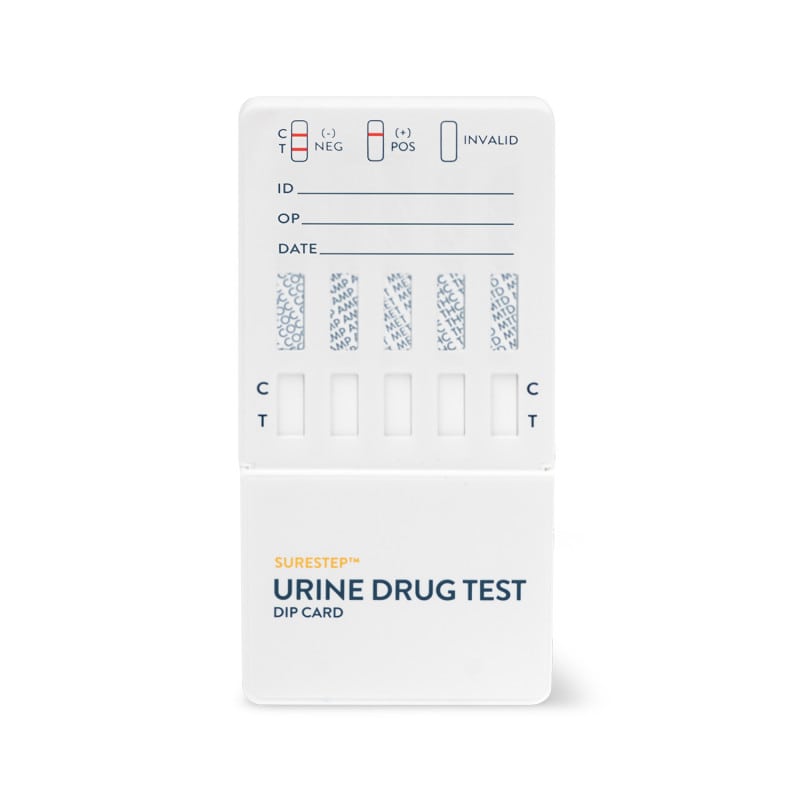 SureStep™ Urine Drug Test Dip Card (6) Test 14: COC-AMP-THC-EDDP-MOP-BUP